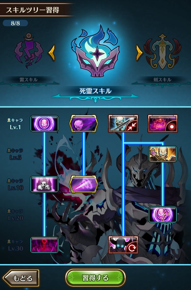 死霊のスキルの特徴